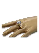 Винтаж украшения Кольцо Циркон 14-кв Желтое золото vrc029y